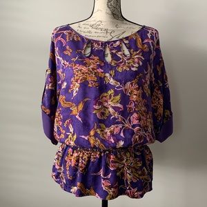 BCBGMaxAzria Silk Floral Top